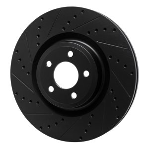 Ford Police Interceptor Utility Brake Rotor (1) - Front Left - R1 Concepts - Drilled & Slotted - Black - `20-`25 Ford Police Interceptor Utility Brake Rotor (1) - Front Left - R1 Concepts - Drilled & Slotted - Black - `20-`25
